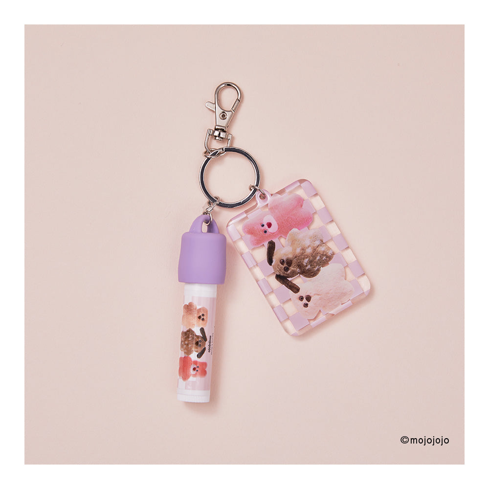【WEB限定】mojojojo×john masters organics リップカームキーホルダー＋チャームポーチセット（PINK）